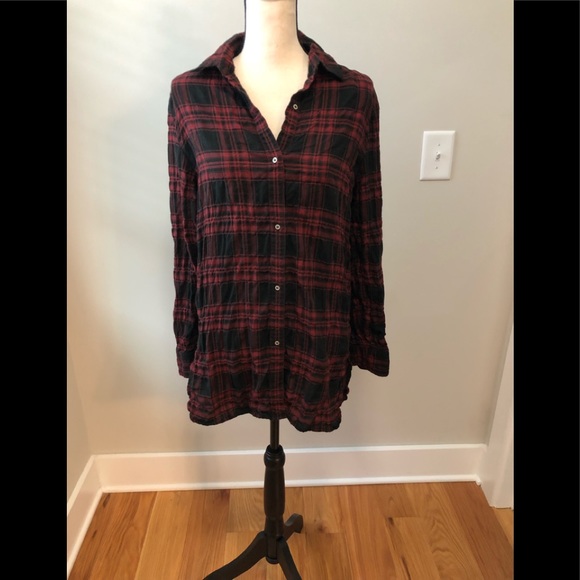 rag & bone Tops - Rag & Bone long red and black plaid button down